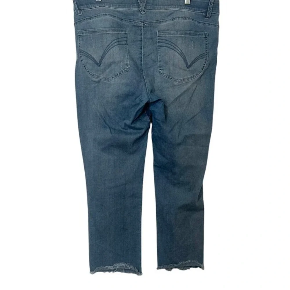 Democracy Ab Technology "Ab"solution Light Ankle‎ Raw Hem Straight Jeans Plus 16 - Picture 2 of 5